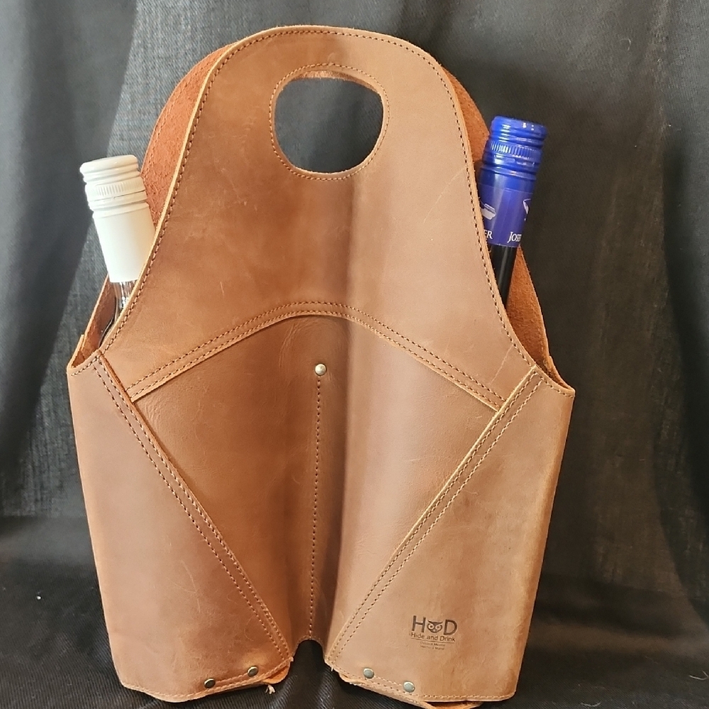 Hide And Drink Handcrafted Leather Wine Carrier